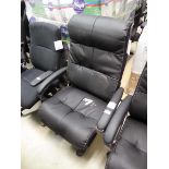 High back black swivel armchair