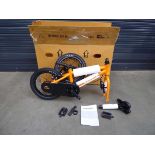 Orange small child's flatpack boxed bike