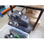 SGS air compressor and accessories box containing air compressor, hoses, chisels, spray heads etc.