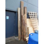 Quantity of large pieces of timber inc. gate post