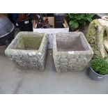 Two concrete planters