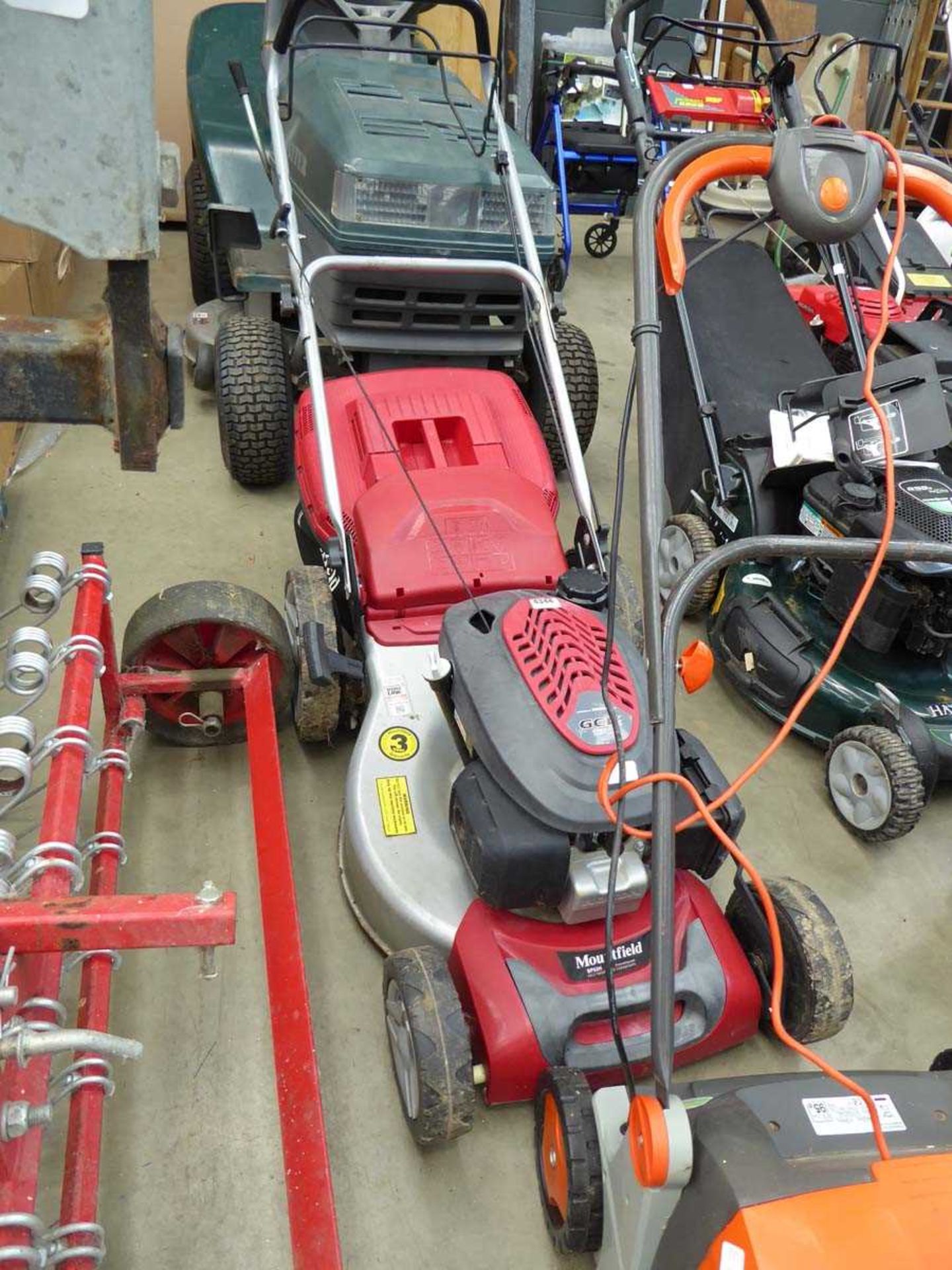 Mountfield petrol powered rotary mower with grass box