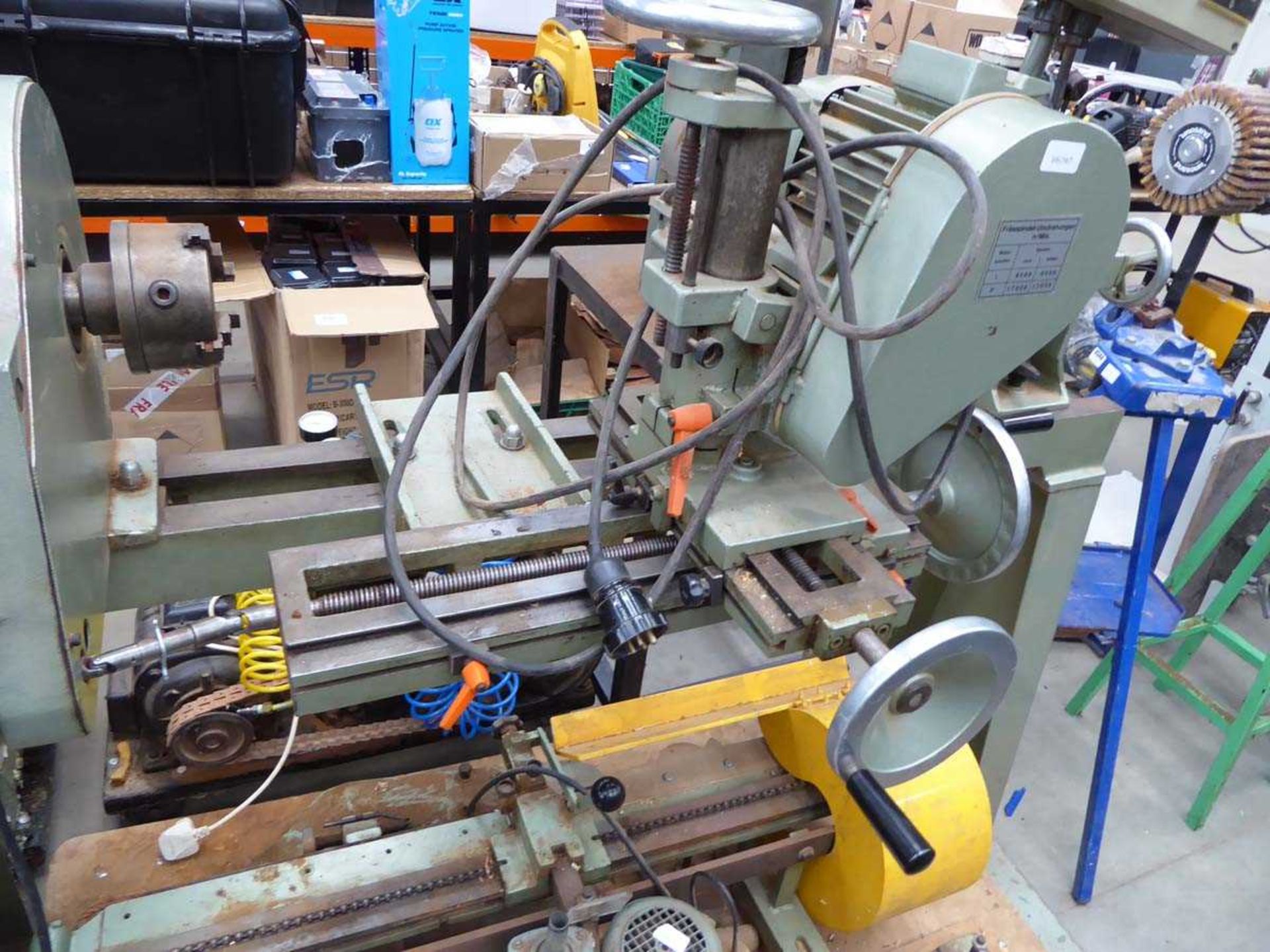 Hapco Albus woodturning copy lathe with 4ft bed and barley twist tooling, 3 phase electric - Image 2 of 5