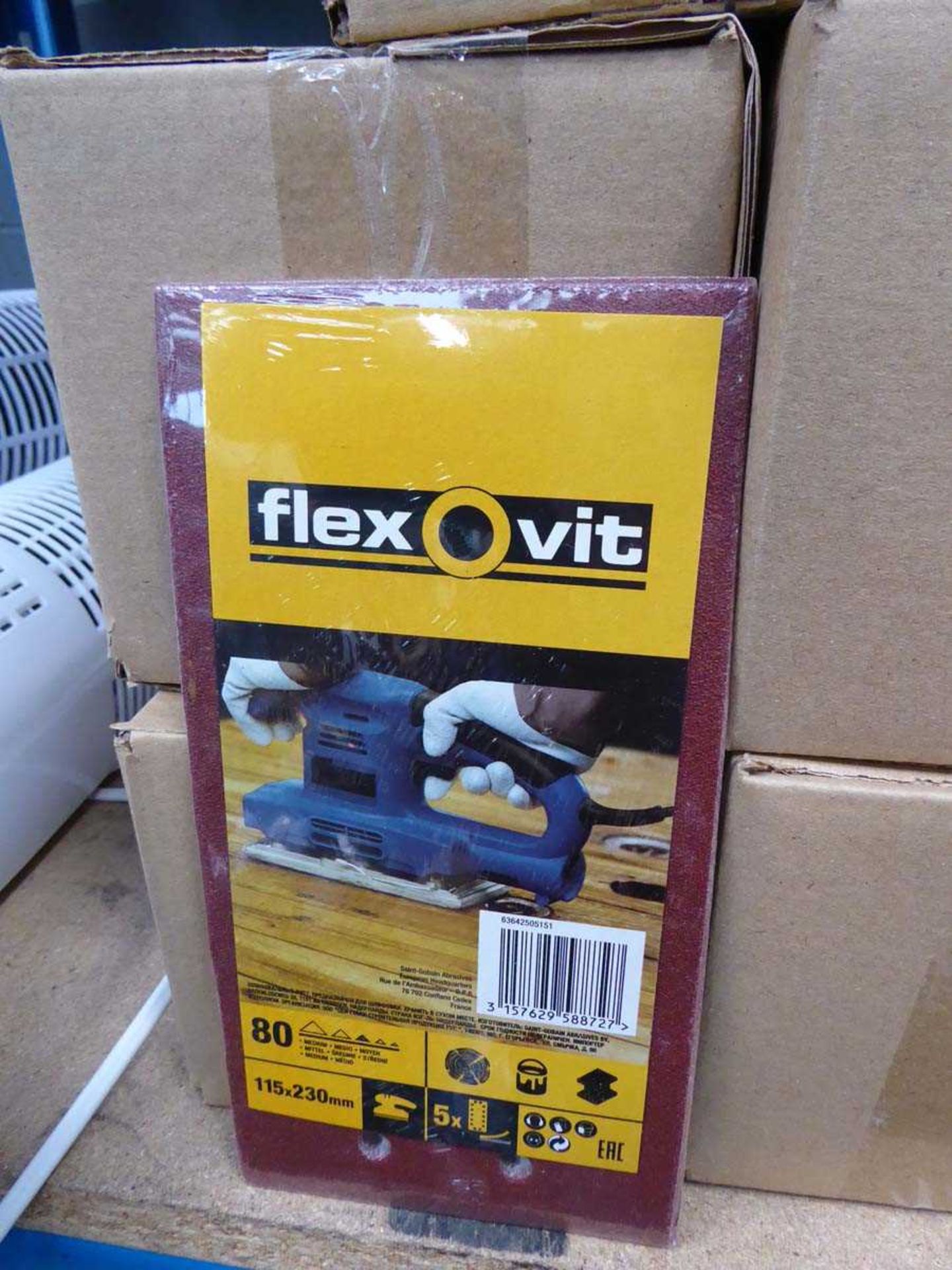 +VAT 5 x boxes of Flexovit 115mm x 230mm fine sanding sheets - Image 2 of 2