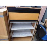 Beech effect tambour fronted stationery cupboard