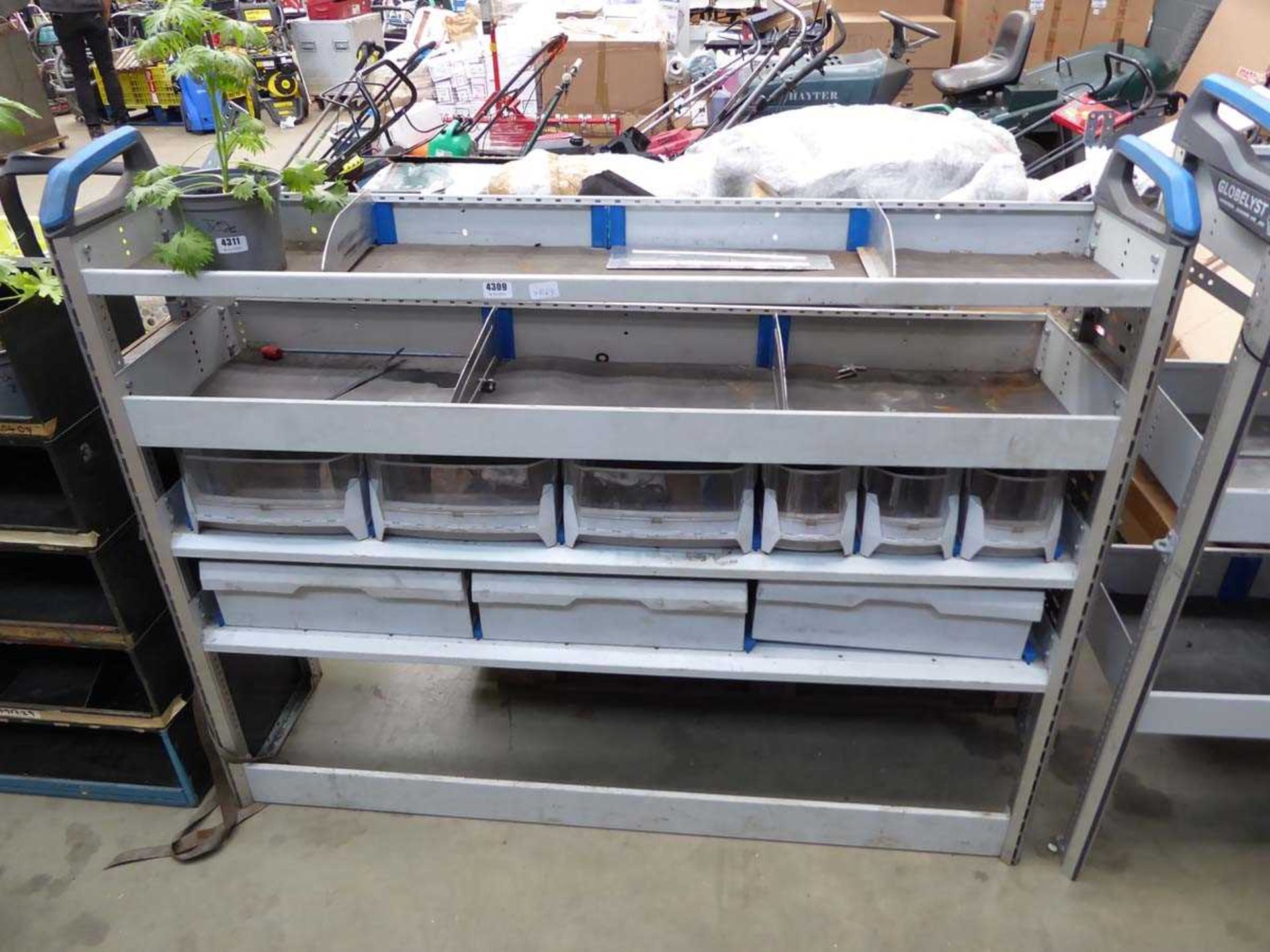 Single section multidrawer van rack