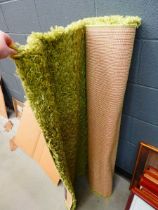 Olive green shag pile mat