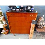 1950's teak chest of five drawers