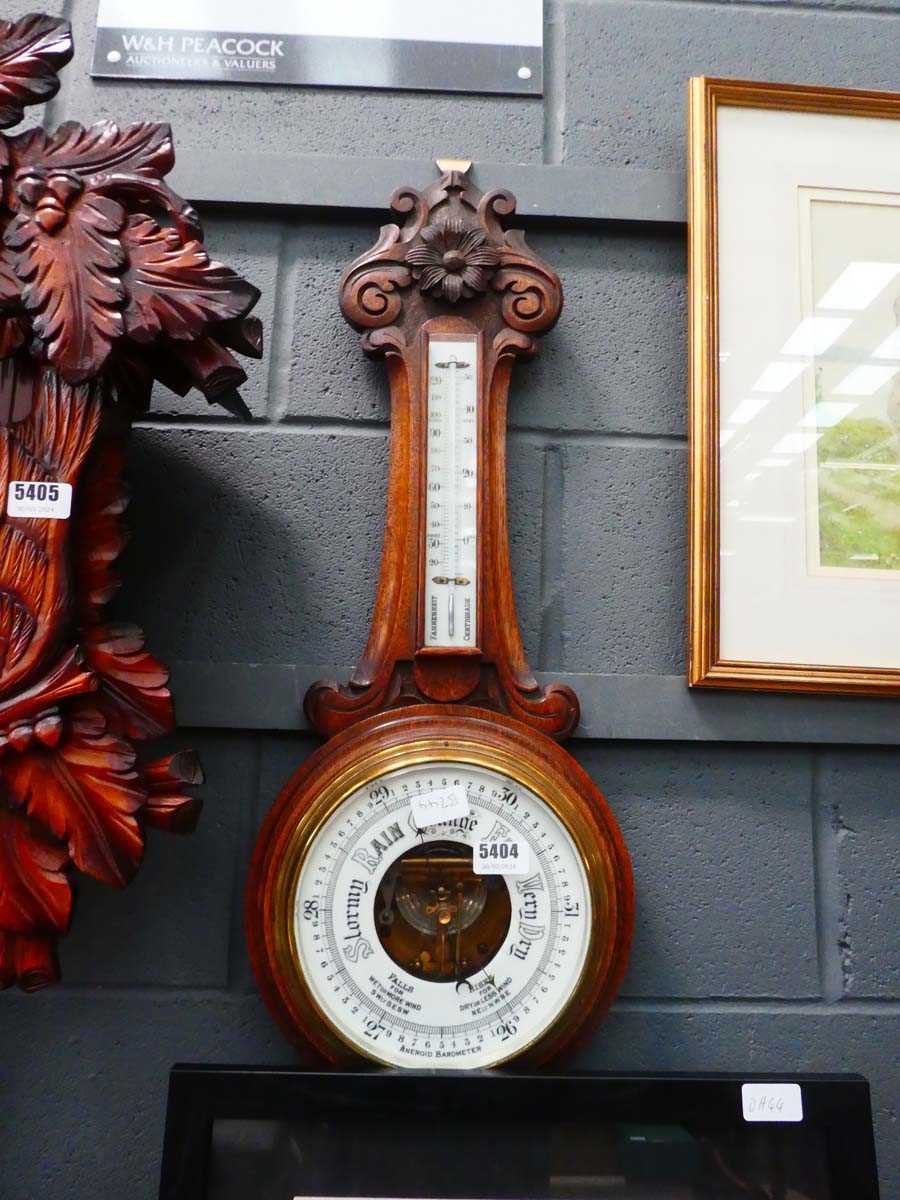 Oak banjo barometer