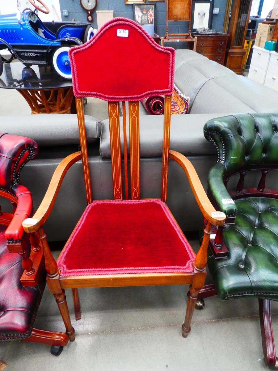 Upholstered Edwardian armchair