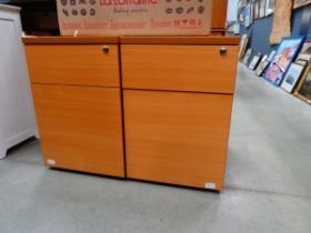 Pair of beech finished filing cabinets