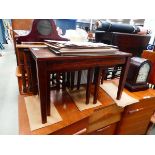 Walnut table with two nesting under