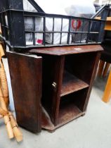 Oak octagonal drinks cabinet with racks to the side