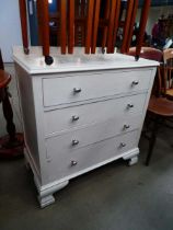 Painted pine chest of four drawers
