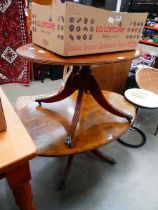 2 reproduction yew coffee tables