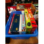 Box containing board games