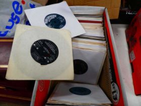 Box containing 1950's/1960's EP 7" records
