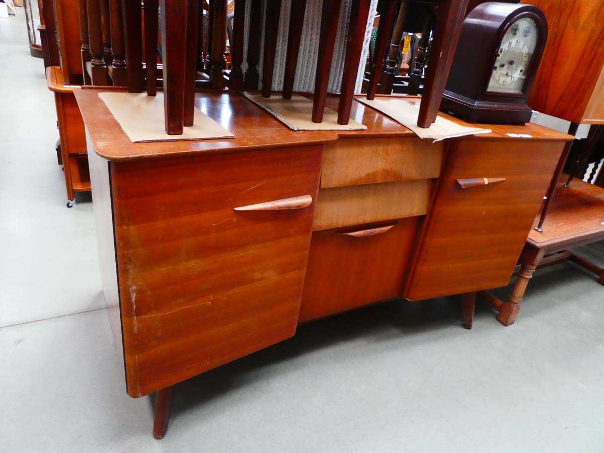 Walnut veneered inverted bow fronted sideboard