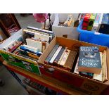2 boxes of angling titles, cookery books and novels