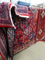 (4) Multi coloured Iranian woollen carpet