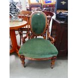 Carved Edwardian nursing chair