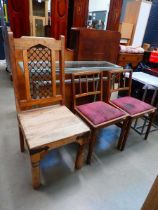 3 oak chairs plus a Jali dining chair