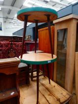 Pair of circular tripod side tables