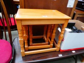 Modern pine nest of three tables