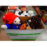 Box containing soft toys