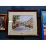 Watercolour by Terry Halpin 'Village Street'