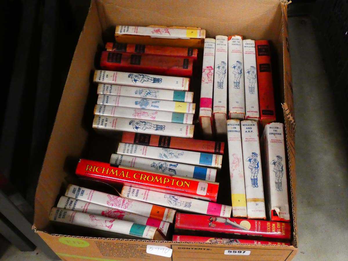 Box containing Just William novels