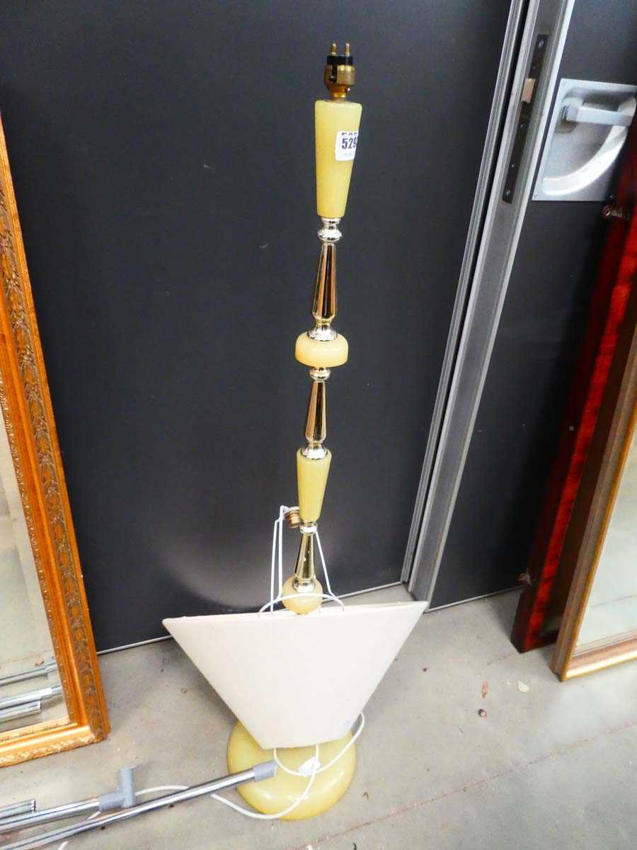 (1) Faux onyx and brass finished floor lamp - Image 2 of 2