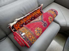 Multicoloured woolen carpet runner