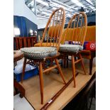Pair of Ercol stickback dining chairs