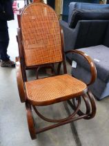Thonet style rocking chair with Bergere seat and back rest