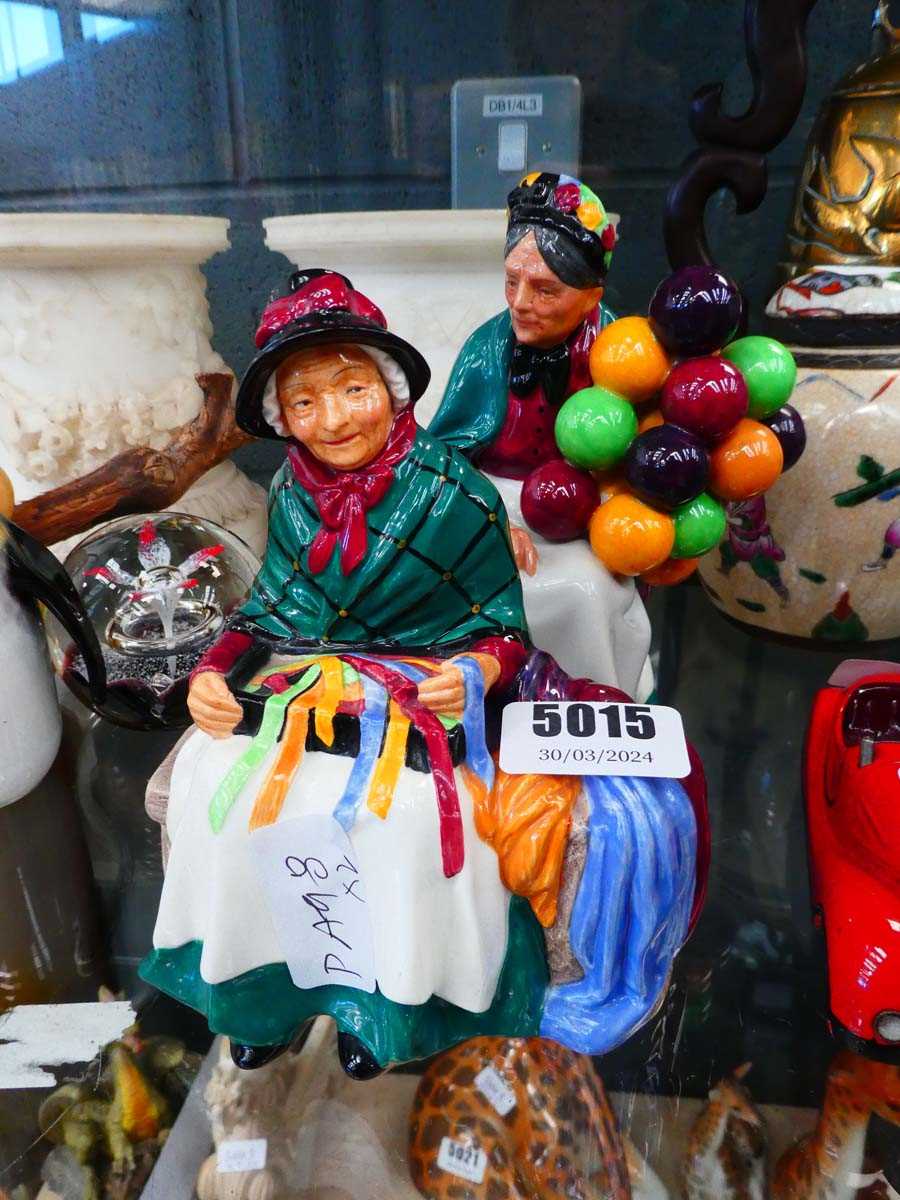 2 x Doulton figures - balloon and ribbon sellers