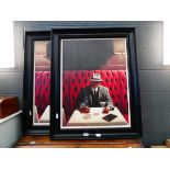 Pair of Jack Vettriano style pictures - man and lady in restaurant