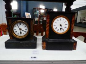 Two slate mantel clocks