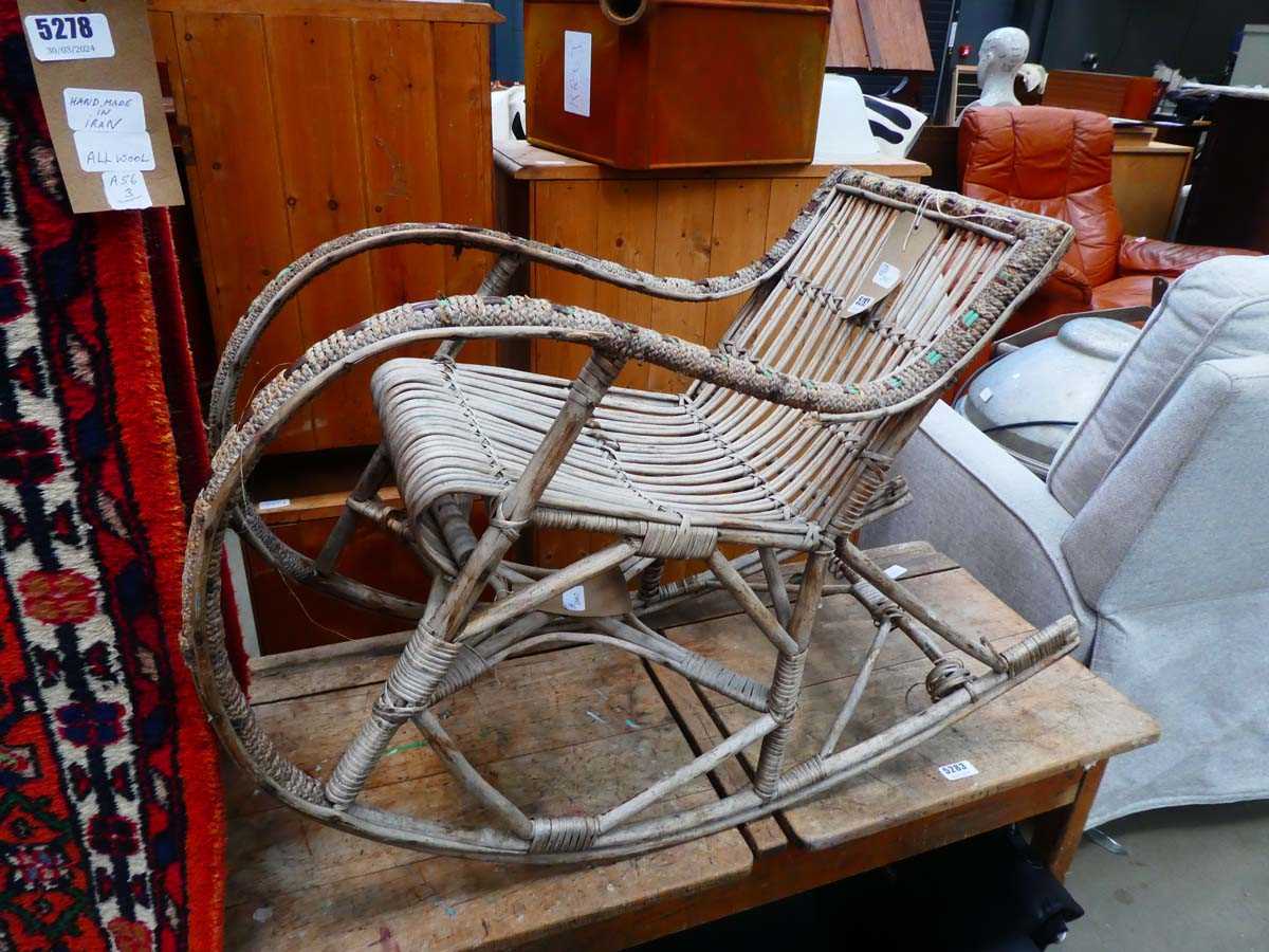 (4) Childs bent cane rocking chair