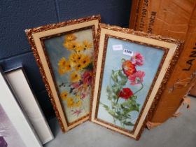 2 x floral still life prints