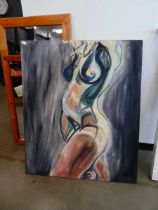Oil on canvas; study of nude