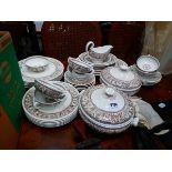 Quantity of Wedgwood floral and dragon patterned crockery