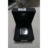 Ruckstuhl men's wristwatch with silver coloured bezel and black strap