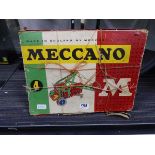 Boxed Meccano 1950s no. 4 red and green set