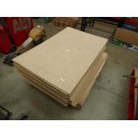 Pallet of thin and thick chipboard shelving