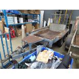 +VAT Blue plant trailer with fold-down tailgate ramp