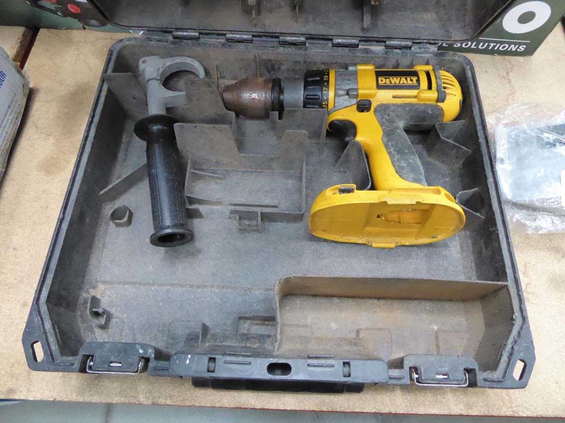 DeWalt battery drill, no battery, no charger and a sprung loaded door hinge