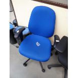 Blue cloth swivel armchair