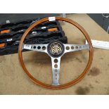 E Type wooden steering wheel
