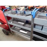 Small single section aluminium and metal van rack